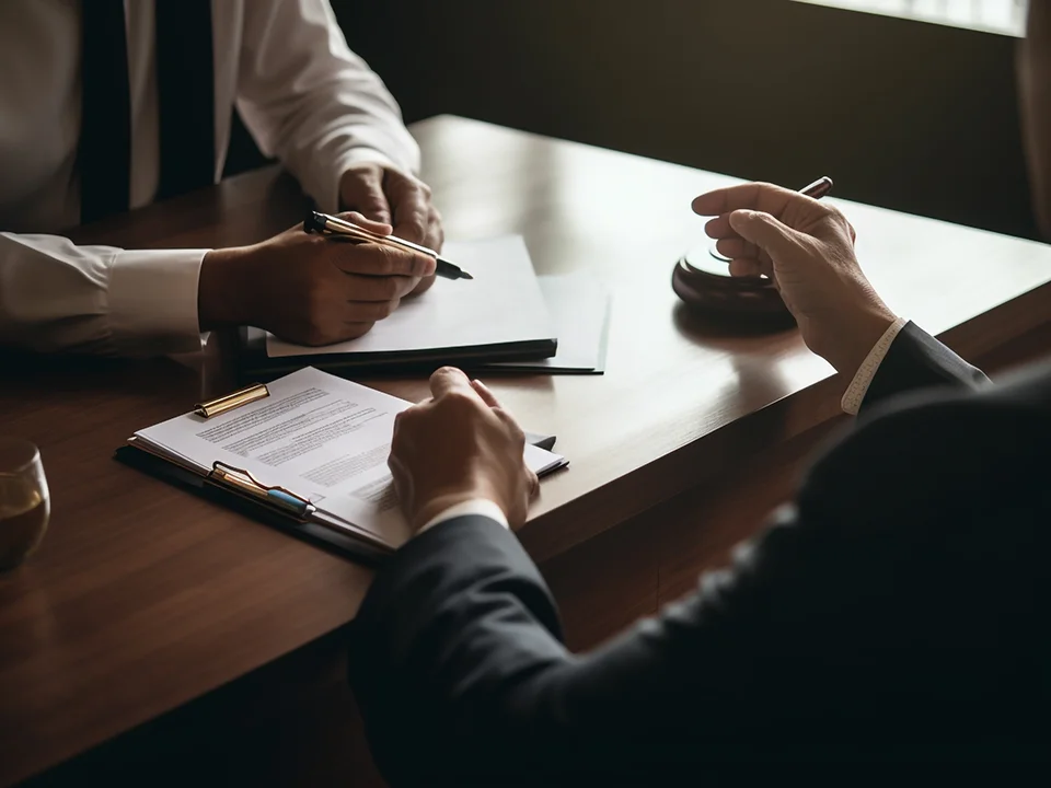 A meeting between a lawyer and his client