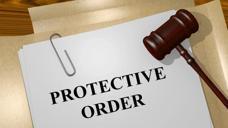 Image of a protective order and a gavel